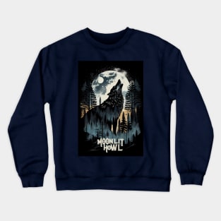 Moonlit Howl Wolf Crewneck Sweatshirt